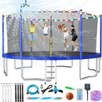 Trampoline With Enclosure Net And Adjustable Basketball Hoop - 8ft, 10ft, 12ft, 14ft, 15ft, 16ft