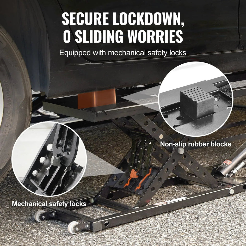 Portable Car Lift System 5000 LBS Carbon Steel Black - 9.06 inch-25.6 inch