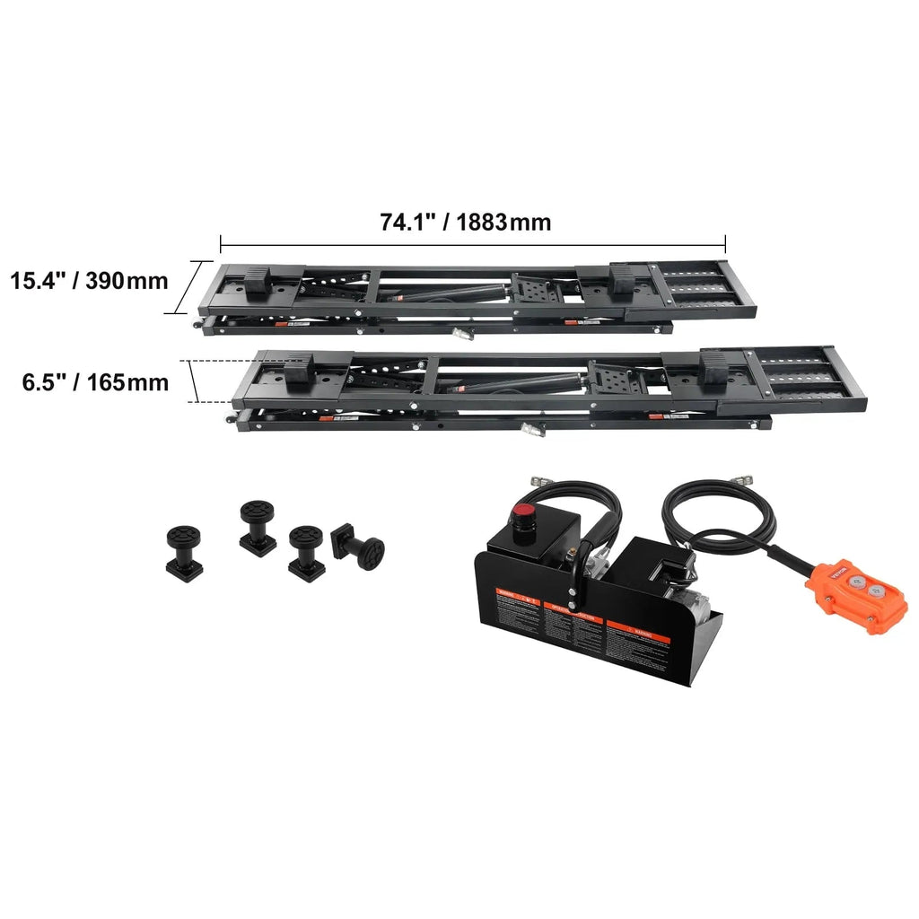 Portable Car Lift System 5000 LBS Carbon Steel Black - 9.06 inch-25.6 inch