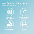 Kool Splash Inflatable Water Slide With Built-In Sprayers, Blue, 131 x 81 x 46 in