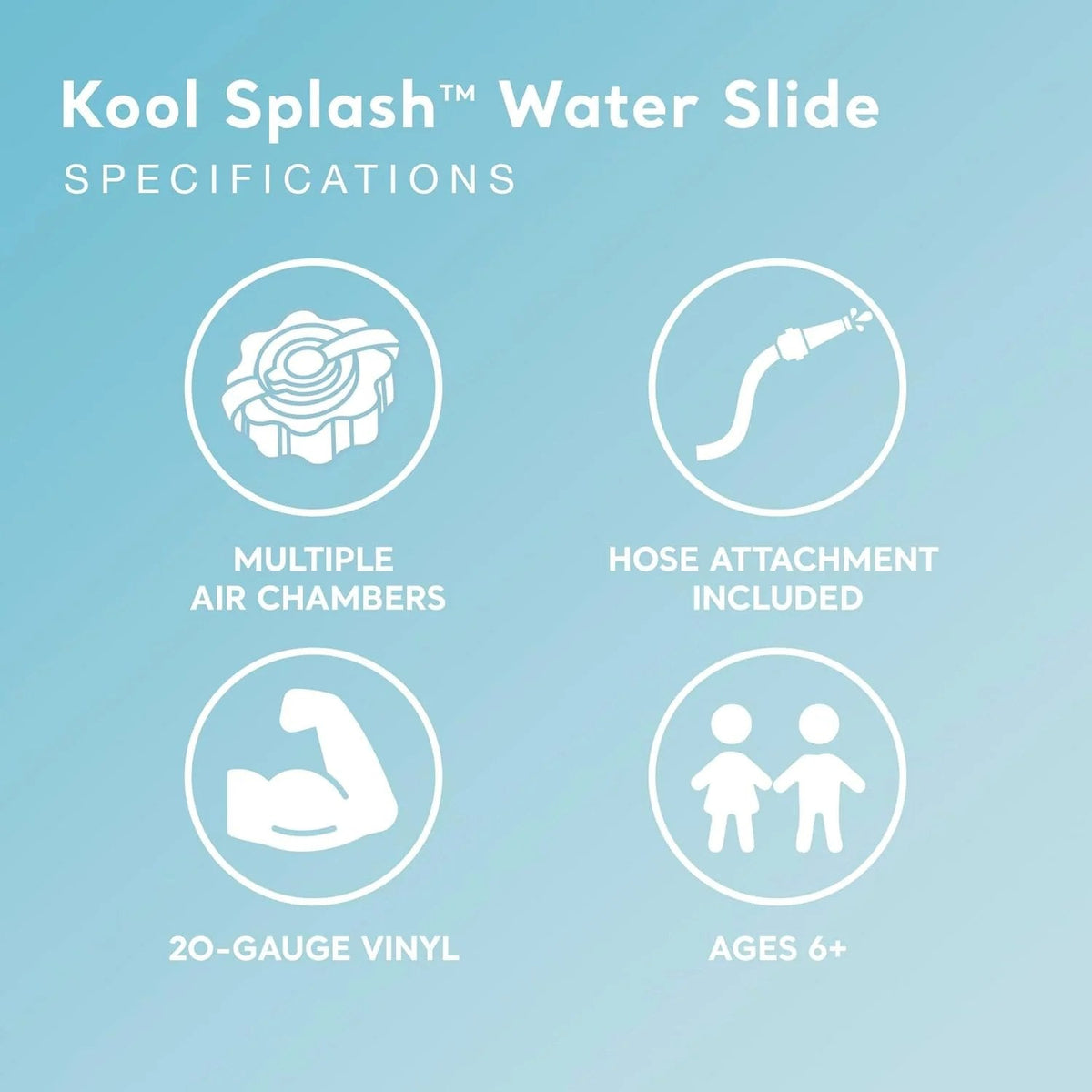 Kool Splash Inflatable Water Slide With Built-In Sprayers, Blue, 131 x 81 x 46 in