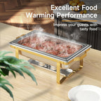 KSCocina Stainless Steel Chafing Dish Buffet Warmer Set, Golden, 4 Pack, 9QT