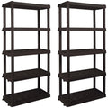 Hyper Tough 5-Tier Shelving Unit, W36 x D18 x H74in, Black, Pack Of 2