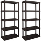 Hyper Tough 5-Tier Shelving Unit, W36 x D18 x H74in, Black, Pack Of 2