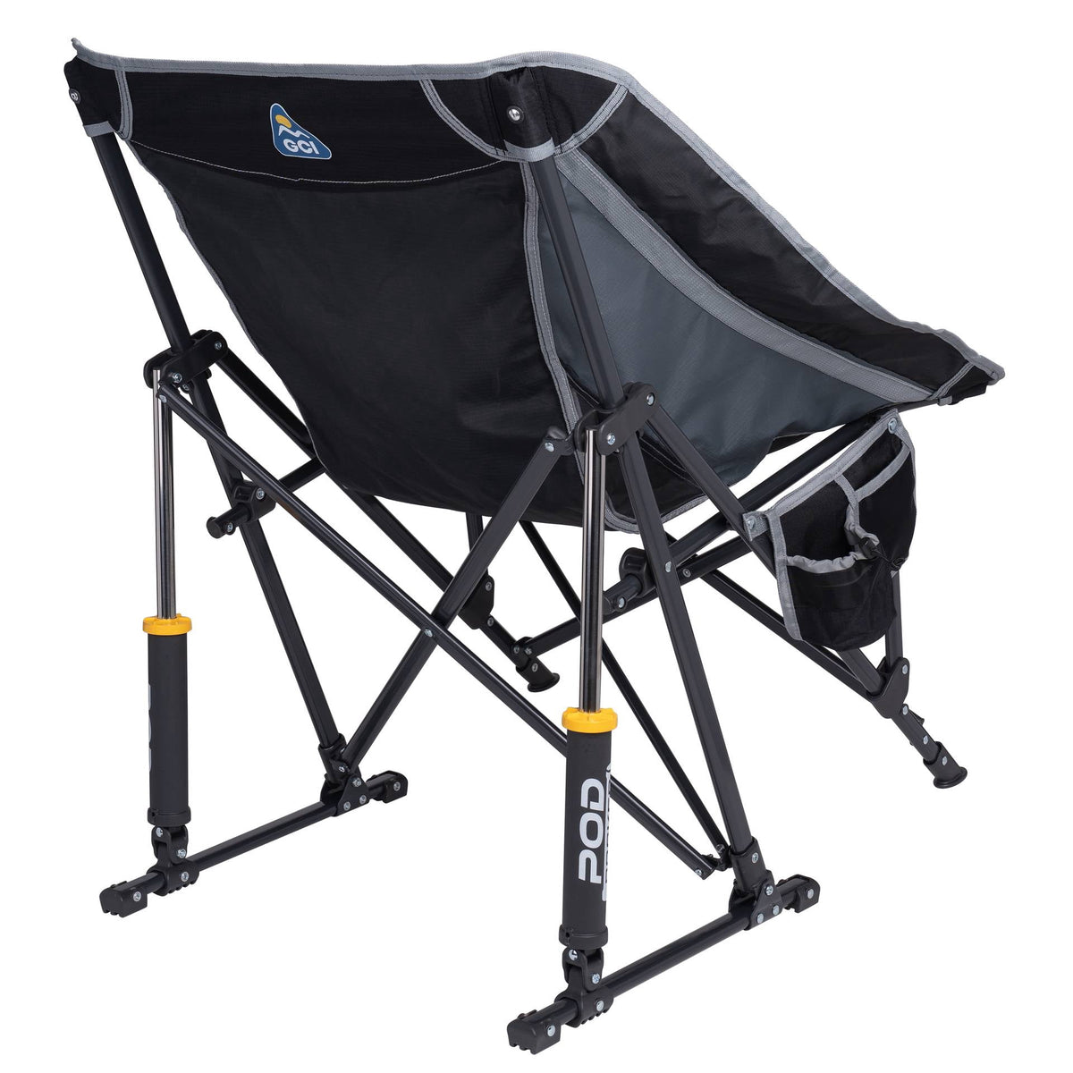 GCI Outdoor Pod Rocker Folding Rocking Camping Chair with Carry Bag, Black