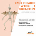 Faux Posable Winged Skeleton, 36", Halloween by Way To Celebrate