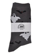 Women's Jack O Lantern and Bats & Ghosts Halloween Socks Novelty Crew 2-Pack