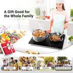 Sunmaki Double Induction Cooktop Portable Electric Stove 2 Burners Electric Cooktops 1800W, 10 Temperature & Power Levels