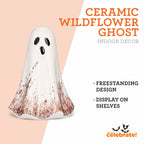 Ceramic Wildflower Ghost Decoration, White, 8.2", Halloween by Way To Celebrate