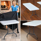 Lifetime 4 8-Foot Rectangle Folding Tables And 32 Chairs Set, White Granite - 80147