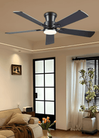 52Inch Ceiling Fan with Lights and Remotes, Modern Low Profile Flush Mount Ceiling Fans,DC Reversible Motor, 3CCT Dimmable,Noiseless,Dual Finish