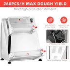 Commercial Electric Pizza Dough Sheeter, 16-Inch Max Width, 370W Stainless Steel Roller
