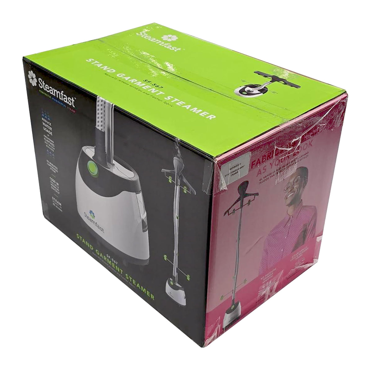 Steamfast SF-567 Full-Size Upright Garment and Fabric Steamer with Clothes Hanger, 1500W, 45-Second Heat Up, 96 Minutes of Continous Steam, 86 fl oz