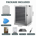 Cercker Food Dehydrator Machine With 12 Stainless Steel Trays