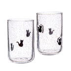 Way to Celebrate 16 oz Cat Charm Drinking Glass, 2-Pack