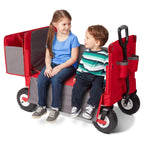 Radio Flyer 3-in-1 All-Terrain EZ Fold Wagon With Canopy, Red And Gray, Air Tires
