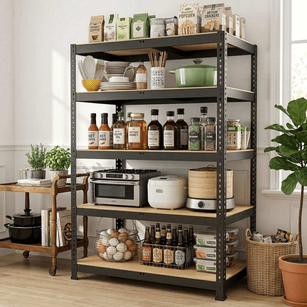 UBERLYFE Heavy Duty Garage Shelving Unit, 2000 lbs Metal Storage Shelves, 5-Tier Adjustable Steel Shelving Rack, Freestanding Garage Storage Rack