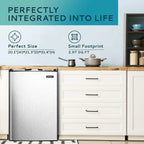 EUHOMY Compact Upright Freezer, 3.0 Cubic Feet, Silver Stainless Steel Door - MF-30-Y