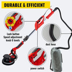 VEVOR Electric Drywall Sander 850W With LED Strip Light, Vacuum Bag And Telescope Handle