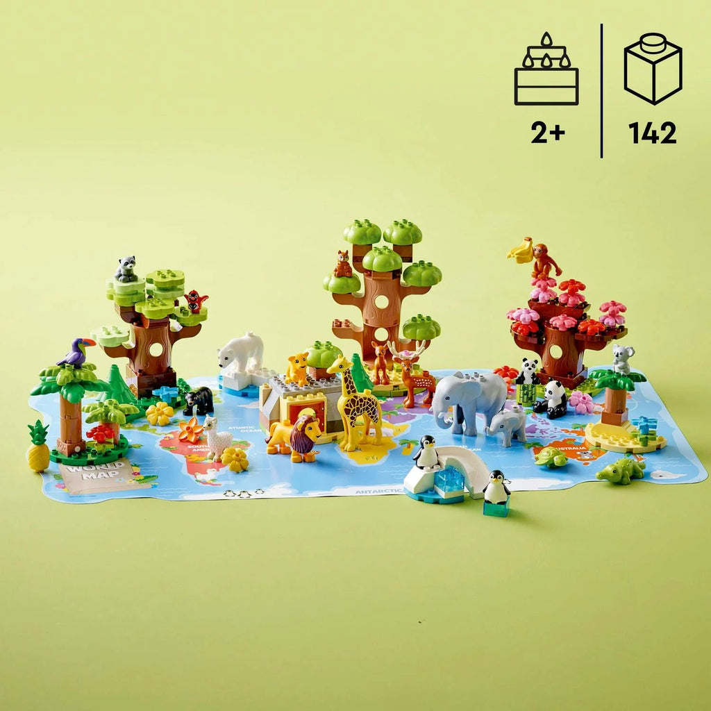 LEGO DUPLO Wild Animals Of The World Building Toy Set, 142 Pieces - 10975