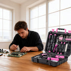 UBesGoo 146pcs Power Tool Combo Kits with 8V Cordless Drill, 10MM 3/8'' Keyless Chuck, Professional Home Household Kit DIY Hand Tool Set
