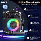 JYX Karaoke Machine for Adults, Home Karaoke Speaker System with 2 Microphones, Portable Bluetooth Speaker with DJ Lights, Reverb Adjustment, S68