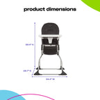 Cosco Kids Simple Fold Baby High Chair, Portable Feeding Chair, Black