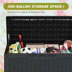 Homall 100-Gallon Outdoor Resin Deck Box for All-Weather Use Lockable Waterproof Storage Solution with Cushion Storage