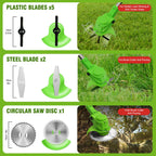 24V 650W Lawn Mover Electric Grass Trimmer Cordless W/2 Batteries, Battery Weed-Eater, Electric Weed Wacker, Lawn Mower Cordless Pruning Cutter Weed