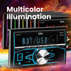 BOSS Audio Systems 820BRGB Car Stereo - Double Din, Bluetooth, No CD DVD Player, AM/FM Radio Receiver, Multi Color Illumination, Wireless Remote