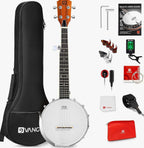 Vangoa 26 Inch Mini Travel Banjo With Remo Head And Beginner Kit
