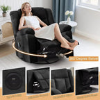 Korser Swivel Rocker Recliner Chair With Massage, Heating, USB Charging And Storage