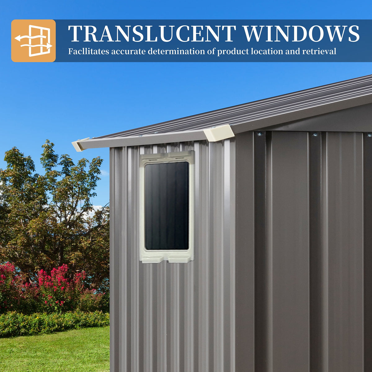 Sobaniilo 5x3x6FT Outdoor Storage Shed Clearance with Lockable Door Metal Garden Shed Steel Anti-Corrosion Storage House Waterproof Tool Shed (Gray)