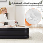 CONCETTA Queen Size 18" Air Mattress, Inflatable Bed with Built-in Pump, Quick Setup & Comfortable Support for Home and Travel