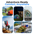 SereneLife SLSBX9 - Double Sleeping Bag with Two Pillows- Lightweight & Waterproof Sleeping Bag for Adults or Teens, For Camping, Backpacking or