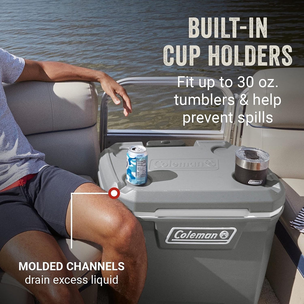 Coleman Classic Series Insulated Wheeled Cooler, 100-Quart, Rock Grey - Wheeled