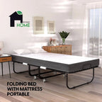 EconoHome Folding Bed With 5-Inch Memory Foam Cot Mattress, 75x31 - Portable Rollaway Bed
