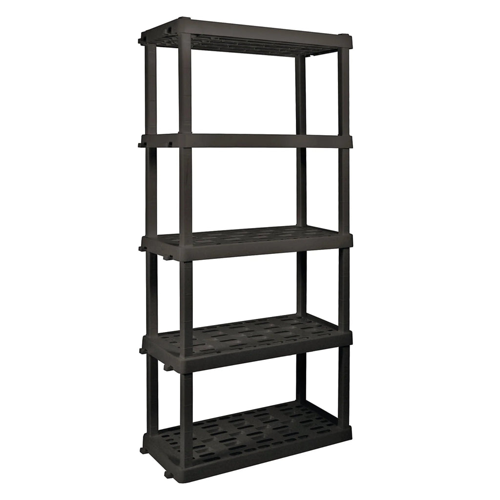 Hyper Tough 5-Tier Shelving Unit, W36 x D18 x H74in, Black, Pack Of 2