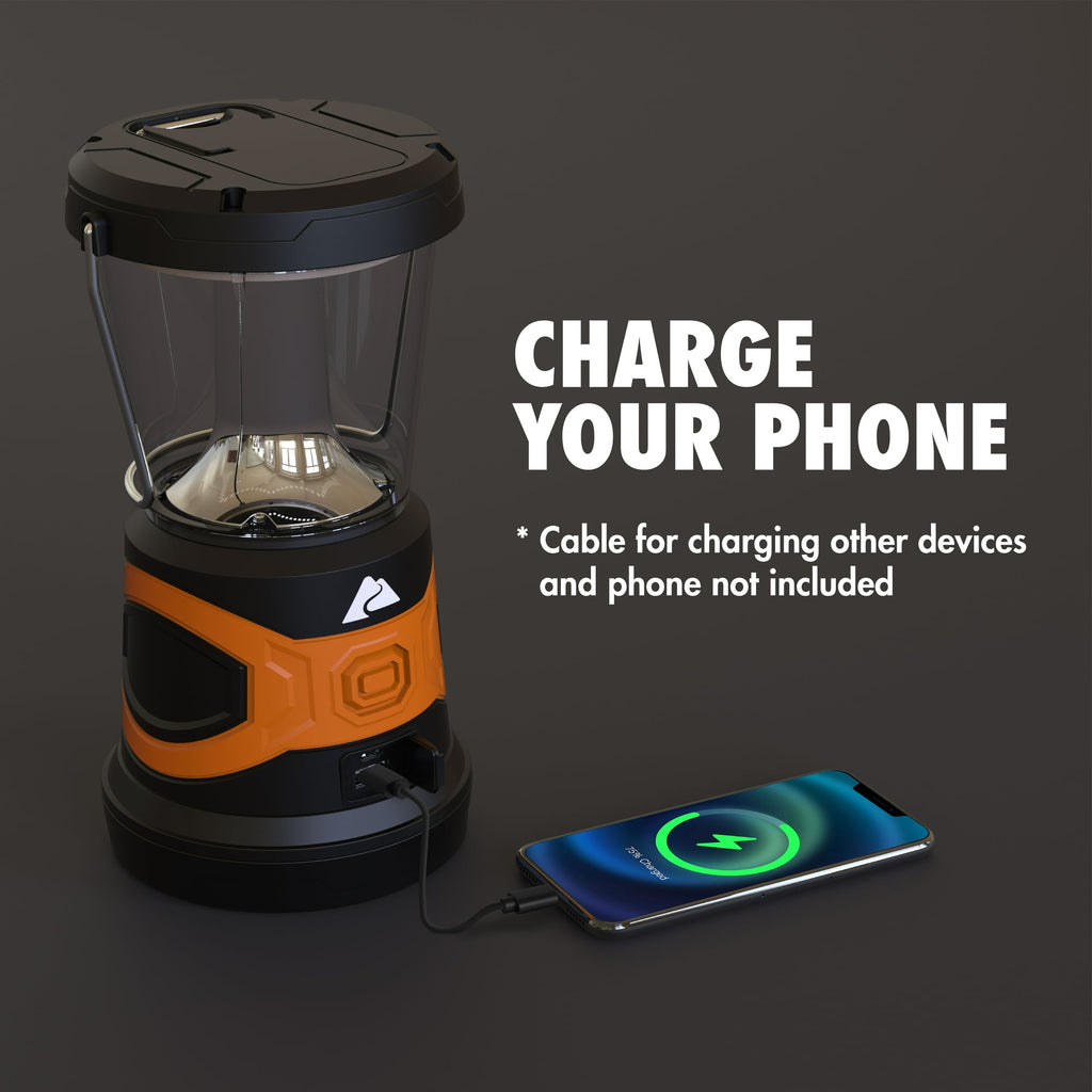 Ozark Trail LED Rechargeable Camping Lantern, 3000 Lumens, IPX4 Water Resistant, 4 Modes, USB-C Charging