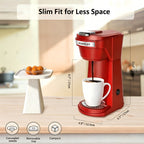 2 in 1 Single Serve Coffee Maker for K Cup Pods & Ground Coffee, Mini K Cup Coffee Machine with 6 to 14 oz Brew Sizes, Single Cup Coffee Brewer with