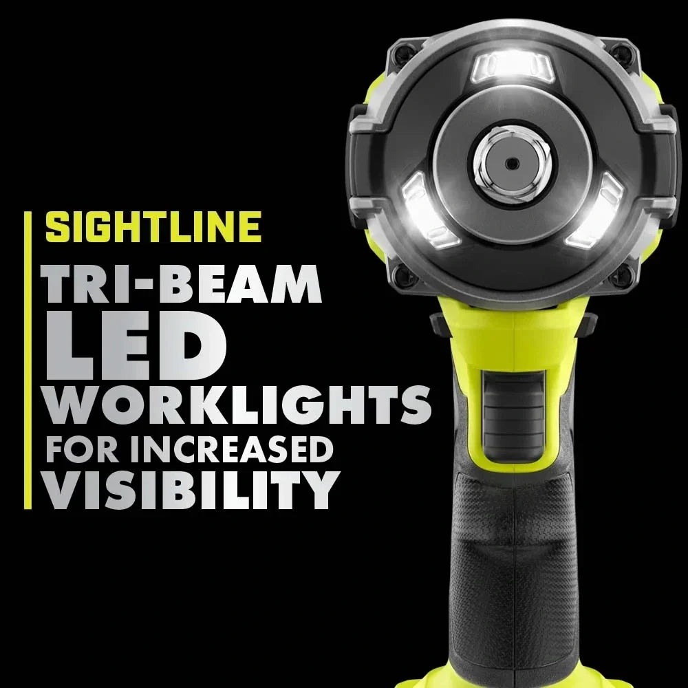 RYOBI 18V ONE+ HP Brushless 4-Mode 1/2" High Torque Impact Wrench Kit - 1,170 ft-lbs. Breakaway Torque