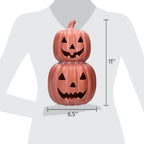 Ceramic Stacked Jack-o'-Lantern Decoration, Terracotta, 11.25", Halloween by Way To Celebrate