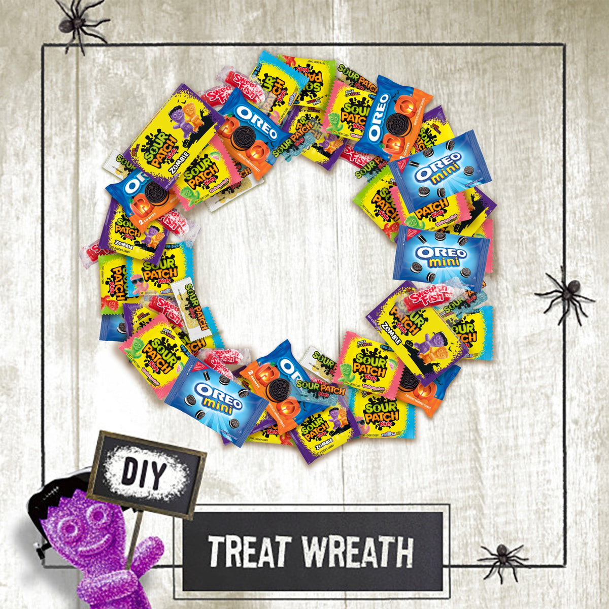 SOUR PATCH KIDS & SWEDISH FISH Mini Soft & Chewy Gummy Halloween Candy Variety Pack, 80 count