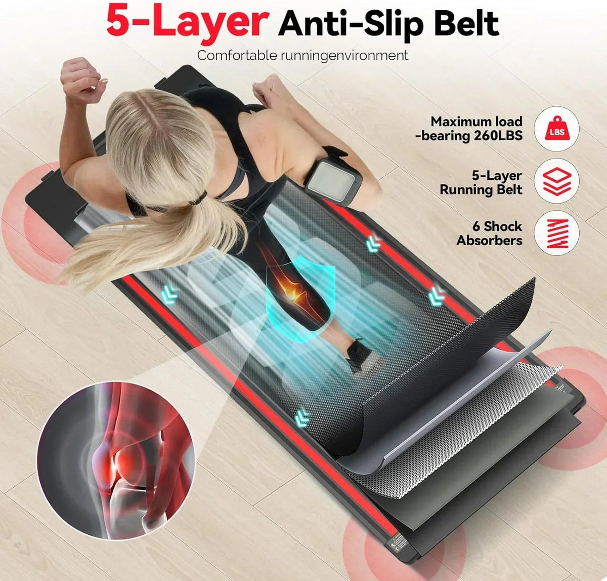 Sperax 3 In 1 Under Desk Walking Treadmill Pad With App