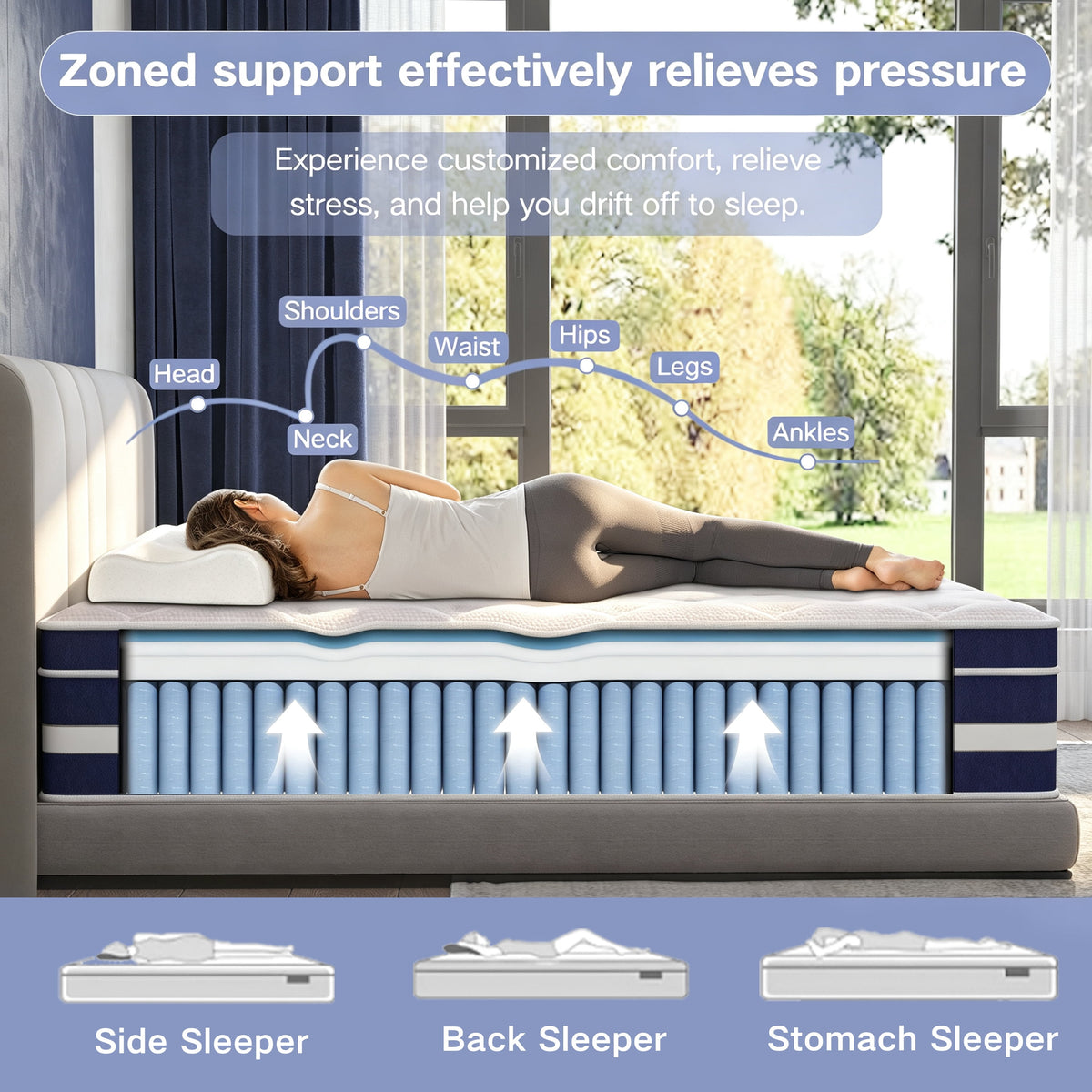 GUUKIN 12 inch Twin Mattress, Memory Foam & Spring Hybrid Medium Comfort Twin Size in a Box,Adult