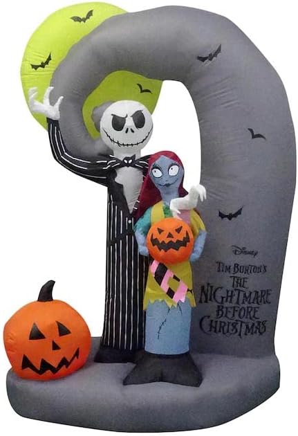 Airblown Jack Skellington And Sally Hills Scene Inflatable, 7 ft - 228486