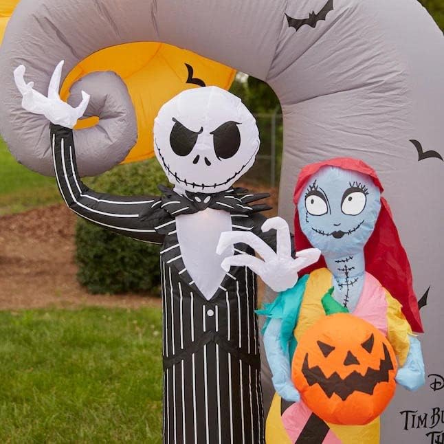 Airblown Jack Skellington And Sally Hills Scene Inflatable, 7 ft - 228486