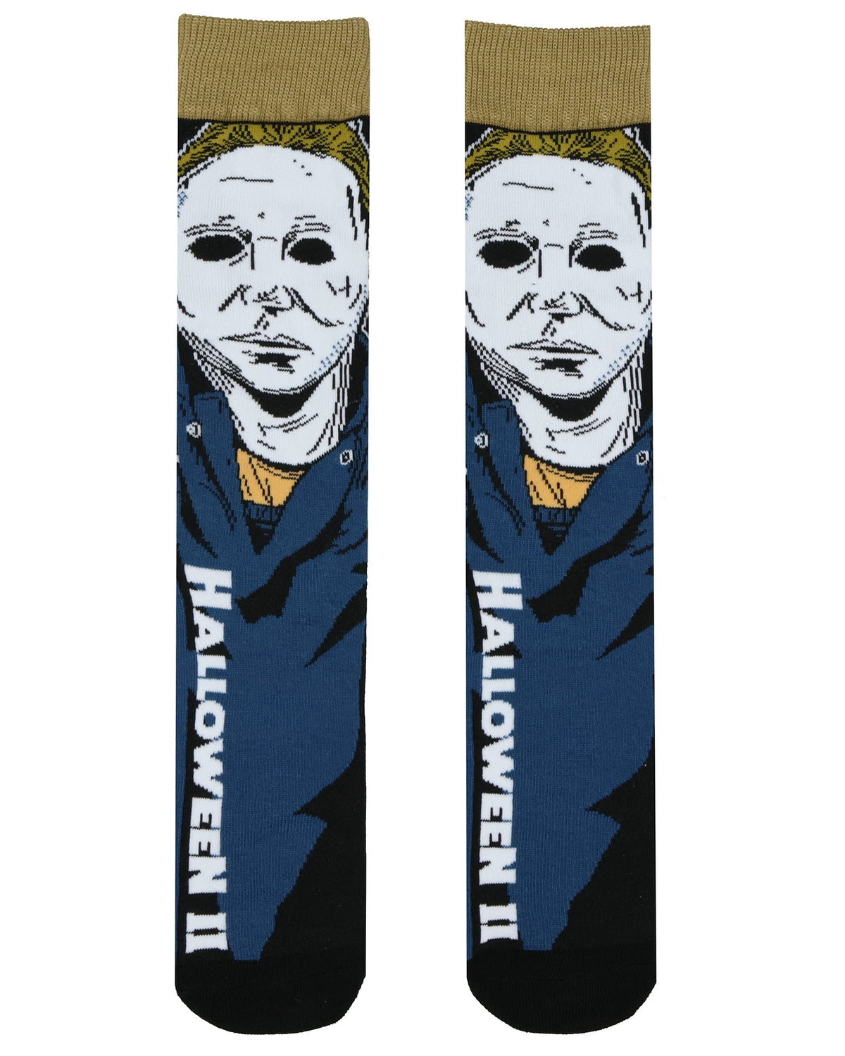 Halloween II Socks Men's Michael Myers 2-Pair Adult Horror Novelty Mid-Calf Crew Socks (Fits Shoe Size 6-12)