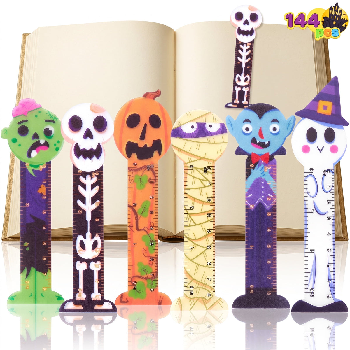 Joyfy 48 Pcs Halloween Pencils Bulk with Eraser for Kids, Colorful Pencils Stationery Pencil Set, Halloween Favors Prizes for Kids, Halloween Bulk Toys