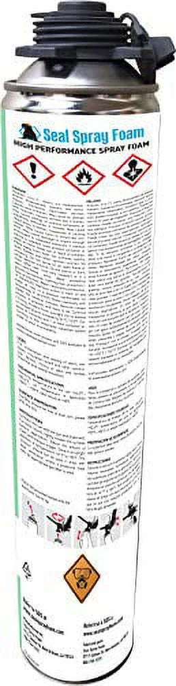 Seal Spray Foam Closed Cell Insulating Foam Can Kit, 200 Board FT, 8 Cans With Angled Gun Applicator And 1 Can Cleaner